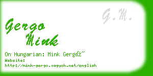 gergo mink business card